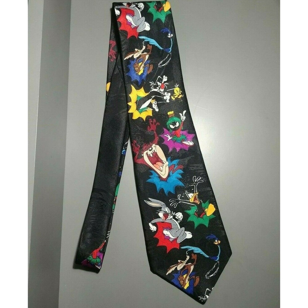 VTG 'Looney Tunes Mania' '93 Tie Cartoon Theme-Colorful-Character All-Over Print